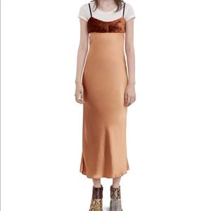 ISO Acne Studios Elina Satin & Velvet Slip Dress size S/M